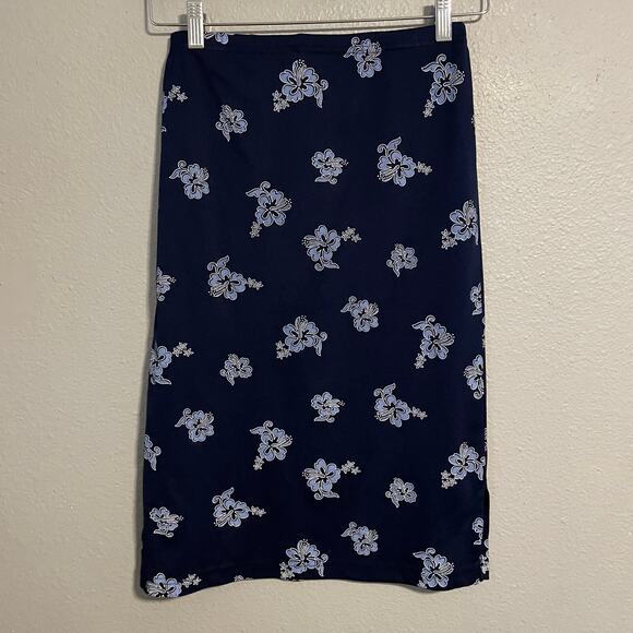 Vintage In Design Girls Skirt Size 12/14 Blue Floral Pull On Fairy Grunge 90s - Picture 2 of 7